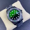 VS DIW Watch 3135 Ruch Rozmiar 40 mm Pierścień z włókna węglowego Gradient Green Disk Sapphire Crystal Glass Wodoodporne Luminous5827694
