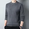 Męskie swetry 2023 Wysokiej klasy marka mody dzianina sweter pullover męski okrągły szyja jesienna zima wełniane swobodne ubrania Mężczyźni A107