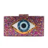 Lady Chain Shoulder Crossbody Handbag Acrylic Evil Eye Purse Women Box Evening Bags and Clutches208i