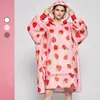 Women's Sleepwear Flannel Fleece Pajamas Sets Autumn Fashion Home Clothes Winter Sweet Thick Warm Cute Strawberry Lounge Wear