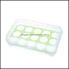 Other Kitchen Storage Organization Plastic Egg Box Organizer Refrigerator Storing 15 Eggs Bins Outdoor Portable Container Boxes Pa Othl8