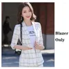 Women's Tracksuits Fashion White Paid Blazer Women Work Suits Shorts And Jackets Sets Ladies Business Office Unfiorm Styles