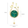 Orologi da parete Sala da pranzo Orologio verde di lusso Orologi muti minimalisti moderni Tipo di altalena Appeso Decorazione domestica vivente