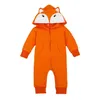 New Spring Autumn Belesuits baby rompers لطيف كرتون الثعلب الثعلب بنت بوي رومبير الأطفال ملابس الطفل ملابس