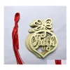 Décorations De Noël Pendentif En Bois Évidé Lumière Bb Rouge Corde Arbre Ornement Décor De Fête Célébration Pendentifs Mini 1 8Jw Drop D Otmfx