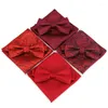 Bow Ties 10pcs/Lot Paisley Red For Men Solid Til Silk Pocket Squares Sets Męskie Błękit Blue Bowties Set B016