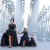 긴 슬리브 어린 소녀 미인 대회 드레스 검은 높은 낮은 어머니와 소녀 드레스 꽃 소녀 드레스 십대 공식적인 성찬식 가운