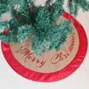 Kerstdecoraties "Merry Christmas" letters borduurwerk jute zien eruit als boomrok extra grote 36 "/50" diameter rood