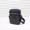 Klasyczna mini rozmiar torby posłańca czarne szare płótno ze skórzaną męską torbą na ramię z pudełkiem luksusowe torby torebki crossbody246l