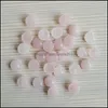 Arts et artisanat 8 mm pierre naturelle ronde cabochon perles en vrac opale quartz rose pierres turquoise visage pour Reiki guérison cristal sport Dhdpo
