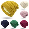 Womens Satin Lined Hairstyle Protection Beanie Hats Winter Fashion Warm Knitted Hat Female Solid Outdoor Windproof Casual Cap