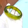 Bangle 58-65mm %100 Certified Natural Mexico Green Sky Amber Bracelet