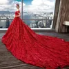 Basit zarif Koyu Kırmızı Vintage Renkli Gelinlik Bask Bel Tül Etek Tasarımcısı Prenses Gotik Gelin Gowns Couture Custom Yeni