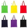 Storage Bags 50pcs Colorful Blank Pattern Canvas Shopping Eco Reusable Foldable Shoulder Bag Handbag Tote Cotton Custom Logo SN