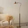 Lampadaires américain rustique Vintage salon Led chambre lampe de chevet en bois massif debout lumière intérieure lumières décoratives