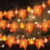 Strängar LED Maple Jack-O-Lantern String Halloween Thanksgiving Courtyard Party Room Ins Dekorativa ljus