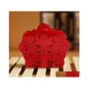 Gift Wrap Laser Cut Hollow Lace Flower White Gold Red Candy Box Wedding Party Sweets Favor Favors Boxes RRD11381 Drop Delivery Home Otuoi