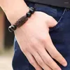 Braccialetto cinese Feng Shui Ossidiana Pi Xiu Bracciale Bead Ricchezza Fortuna Stretch Wristband QDD9802