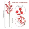 Decorative Flowers 1/2pcs Christmas Decor Red Berry Stamen Branch Artificial Flower Bouquet Xmas Home Vase DIY Decoration Wedding Party Fake