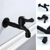 Bathroom Sink Faucets Wall Mount Bibcock Antique Black Brass Retro Small Tap Decorative Outdoor Garden Faucet Stainless Steel Washing