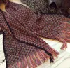 2021 jesienno-zimowy europejski i amerykański tkany szalik ciepłe luksusowe szale damskie na szyję
