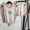 Two Piece Pants Embroidery Knitted Tank Top Shorts Set Womens Letter Sweaters High Waist Short Pant Elastic Sportswear