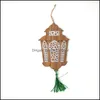 Outras festas festivas fornecem Eid Mubarak Ramadan Wooden Ornament com borla Muslim Isramic Pinging Decor Delive Delive HomeFavor DHD4C