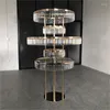 Party Decoration 5PCS Style Crystal Flower Rack Gold Arch Stand Road Lead Wedding Centerpiece For Event