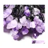 Arts And Crafts Trendy Natural Amethysts Energy Healing Stone Pendant Necklace Rope Women Jewelry Factory Sports2010 Drop Delivery H Dhhd3