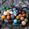 Konst och hantverk 10mm rund boll reiki natursten tumlade stenar polering rock quartz yoga energi p￤rla f￶r chakra helande dekorat dhcnm