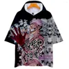Men's T Shirts Harajku Tees Jujutsu Kaisen Hooded T-shirt Short Sleeve Fashion Summer Shirt Breathable