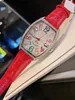 Kvinnors kvartsklocka Barrel Type Mueller Color Dreams Storlek 43 mm Set med diamanter Noble Fashion Watch243i