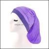Czapki do czapki/czaszki stały kolor długi skarpetka senna kapelusz nocna pielęgnacja włosów maska ​​kobiet szeroka opaska elastyczna upusz