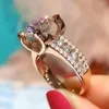 Br￶llopsringar band ringer f￶r kvinnor modeparty finger vintage engagemang ros guld f￤rg g￥va smycken bisuteria l￤cker i kpop