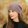 Berets Lightweight Fabulous Soft Knitted Slouch Skully Beanies Cap One-size Hat Rhinestone Decor For Holiday