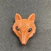 Handmade Craved Fox Heads Gemstone Pendant for Making Jewelry Necklace Healing Crystal Statue Animal Crystal Choker