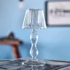 Titulares de vela European Crystal Glass Title Table Lamp Geométrico Transparente Stand Candlestick Romântico Porta Candele Furniture