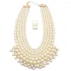 Boucles d'oreilles de collier Set T6480 Africain Style Women Fashion Pearls bijoux