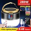 Portable High Power Led Camping Lantern Light Flashlight Solar Camping Equipment USB Bulb Tent Lamp Lighting Waterproof