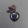 Charmes 25 mm Stone Heart Keychain Love Love Pendant Collier Purple Crystal Sodalite Braid Corde Charme Bijoux Cadeaux ACCESSOIRES 1PC