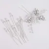 Copricapi argento 9pc per pin per capelli gioielli di fiori cristalli di perla eleganti ornamenti per matrimonio da matrimonio da matrimonio da matrimonio da damigelle