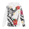 Heren hoodies samoa tatoeage met plumeria print volledige ritssluiting sweatshirt aangepast logo geprint oversized mannen casual pullovers met lange mouwen