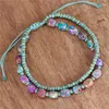 Braccialetti con ciondoli Diaspro viola blu boemo e perline Bracciale tibetano per le donne Pietre preziose regolabili Yoga Dropship di gioielli zingari