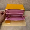 ファッションエンボス加工された財布3色シングルジッパーデザイナー男性女性レザーウォレットレディレディースロングパス付き箱