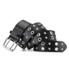 Cinture Cintura in pelle PU per donna Moda Casual Design di lusso Jeans Decorazione discoteca Doppia fila Occhiello Rivetto Trend Cintura punk