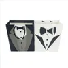 Cadeau Wrap Mariage Tuxedo Sacs fourre-tout Noir Blanc Marié Sac en papier Fête d'anniversaire Groomsmen Favor Drop Livraison Home Garde Homefavor Dhas8