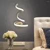 Lampada da parete moderna nordica LED spirale luce interna soggiorno camera da letto comodino applique corridoio corridoio lustro casa Decora