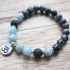 Link Bracelets MG1328 Design Snowflake Obsidian Jasper Bracelet Natural Lava Stone Energy Meditation Healing Crystals Jewelry