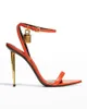 Tom-Ford-Sandal Sandal Pointy Toe Lock Lock 105mm Mold Cheels Bicolor Conkle Standals Naked Leather Pop Heel Sandals 35-44eu R7Jz#