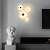 مصباح الجدار جولة LED LED Backlight Marble for Bedside Pedsle Corridor Decoration Sconce AC85-265V